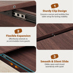 Extendable Dining Table, Round Kitchen Dining Room Dinner Table with for 4 6 8 People, Space Saving Modern Oval Expandale Furniture with Storage and Pedestal for Kitchen Living Room (Brown)