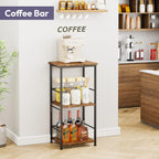 SWTYMIKI Coffee Bar Cabinet for Home - 3-Tier Sturdy Farmhouse Coffee Stand Station Multi-Purpose Buffet Sideboard - Kitchen Bar Table for Living Room, Corner, Small Space, Espresso