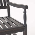 Great Deal Furniture GDFStudio Outdoor Acacia Wood Rocking Chairs (Set of 2), Dark Gray