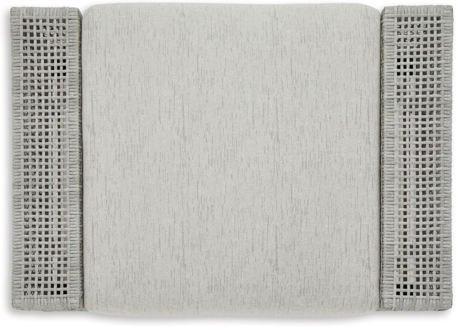 Signature Design by Ashley Seton Creek Casual Nuvella Weather Resistant Fabric Outdoor Ottoman with Cushion, Light Gray & Light Brown
