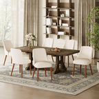 MALOL Dining Room Chair Set of 6, Upholstered Kitchen Chairs with Wood Legs, High-Back Padded Dining Chairs for Dining Room/Restaurant/Cafe, Beige