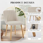 GarveeHome Dining Chairs Set of 2,Modern Upholstered Kitchen Chairs with Ergonomic Back Support,300lbs Capacity Dining Chairs with Oak Legs for Dining Room Home Restaurant