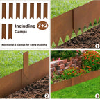 Weathering Steel Edging 6 Pack 40" L x 8" H Depth Corten Steel Landscape Edging Kit Rust Patina Finish, 20ft Total Metal Edging for Landscaping, Metal Garden Border & Lawn Edging