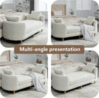 77" End of Bed Bench King Size,Chenille Extra Large Window Bench with 2 Pillows,End of Bed Couch,Upholstered Daybed Bench for Living Room(Beige,Ivory,White)
