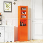 67" Tall Metal Storage Cabinet with 2 Doors & 3 Adjustable Shelves | Two-Way Opening Doors Bathroom Storage Cabinet,Easy To Clean Metal Pantry Cabinet