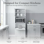 Kings Brand Furniture - Danbury Tall Kitchen Pantry, Microwave Storage Cabinet, White