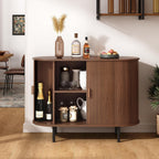 ONBRILL 40" Sideboard Buffet Cabinet with Storage, Storage Cabinet with Sliding Door & Adjustable Shelf, Modern Accent Coffee Bar Console Table for Kitchen, Entryway, Walnut