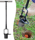 Sod Plugger, Bulb Planter with Long Handle and Serrated Base Garden Tool, Bulb Transplanter Also Grass Plug Tool for Digging Holes to Plant Tulips, Iris, Daffodils