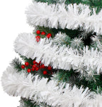 FOIMAS 33FT Christmas Tinsel Garland,White Twisted Metallic Hanging Garland for Christmas Tree Fireplace Home Decoration