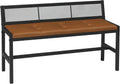 YATINEY Dining Bench, 39.4'' Kitchen Bench with Back, Dining Room Bench with PU Leather Upholstered Seat, Entryway Bench with Metal Legs for Dining Room, Entryway, Living Room, Black and Brown DB01BV