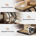 Tribesigns End Table for Living Room, 3-Tier Narrow Wood Couch C-Shaped Side Table with Storage, Industrial Nightstand for Bedroom, Small Spaces, Natural