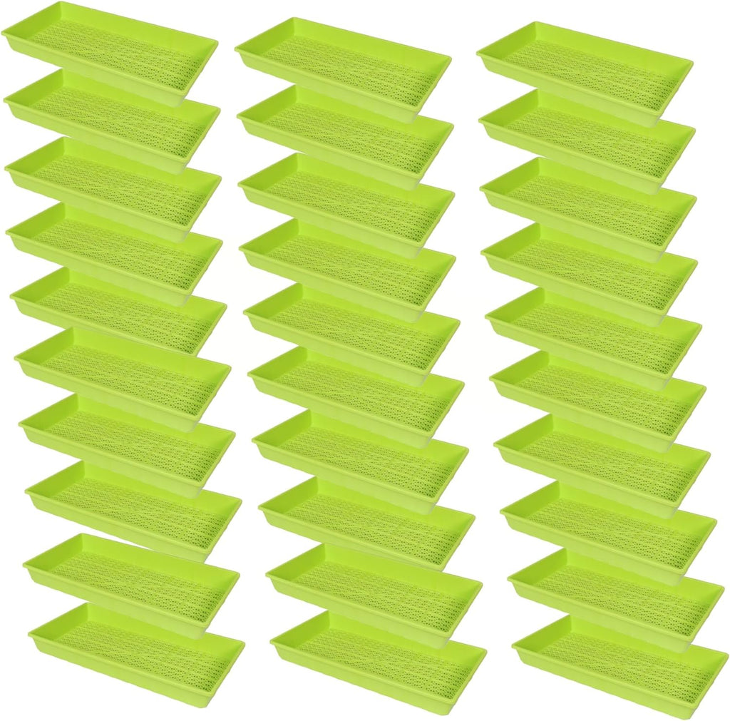 SUNPACK 10" x 20" Heavy Duty Mesh Plastic Seed Starting Tray, Lime Green, 2.3" (Pack of 30) - Ensures Water Drainage and Aeration, Perfect for Greenhouses or Indoor Gardening