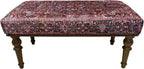 Boho Red Heriz Rug Upholstered Ottoman Bench, Piano Bench, Decorative Farmhouse Bench, Wood Bench, Entryway Footstool Ottoman Bench, Kitchen Dining Bench (18x18X36, Red Heriz)