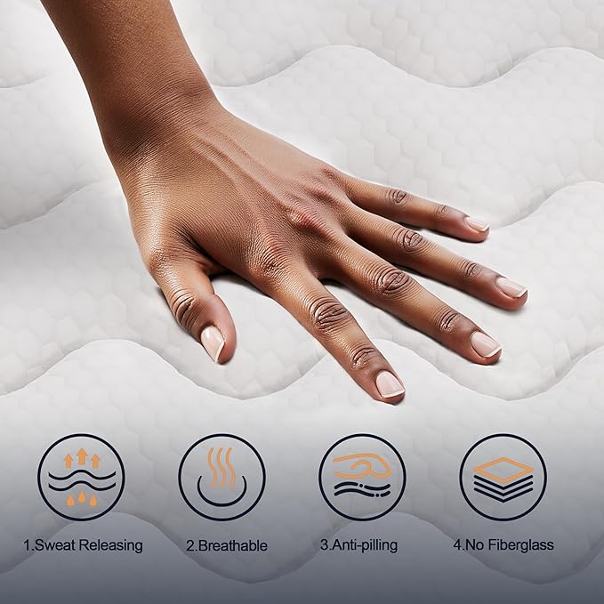 Twin Mattress 12 Inch, Hybrid Mattress Twin Size Bed in a Box, Memory Foam and Individual Pocket Springs, Edge Support, Motion Isolation & Pressure Relief, Medium Firm, 365-Night Trial