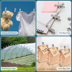 120 Pcs Garden Clips, Greenhouse Clamps, Stainless Steel Greenhouse Clips for Netting, Heavy Duty Row Cover Clips with a Strong Grip for Shade Cloth or Plant Cover on Gardening Hoops
