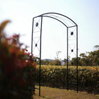 Steel Garden Arch, 7'6" High x 4'7" Wide, Garden Arbor for Various Climbing Plant, Outdoor Garden Lawn Backyard