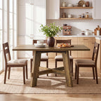 Tribesigns 47-Inch Dining Table for 4, Farmhouse Kitchen Table with Sturdy Legs and Cross Brace, Small Dinner Tables for Living Room, Apartment, Dining Room, Brown