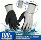 Schwer 2 Pairs 100% Waterproof Winter Work Gloves, ANSI A2 Cut Resistant Freezer Gloves for Outdoor Cold Weather Keep Hands Warm, Enhanced Warmth & Durability, for Shoveling Snow, Ice Fishing, M