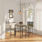 Kitchen Table and Chairs of 4, 5 Piece Dining Table Set | Sturdy Industrial Space Saving Dinette Set for Pub, Family Dinners, Apartment, Gray