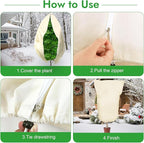 2 Pack Plant Covers Freeze Protection, 47" X 71" Large Frost Cloth Plant Freeze Protection, Frost Blankets for Winter Outdoor Plants Tree Shrub Rose Bush, with Drawstring