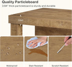 Tribesigns 55" Kitchen Island with Seating and Storage, 3-Tier Farmhouse Wood Stationary Island Table with Large Worktop & Leg Room, Coffee Bar Table with Storage Shelves for Kitchen, Natural Brown