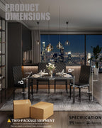 Modern Dining Chairs Set of 4, PU Leather & Curved Back, Black | Small Space, 38.2"H x 16.2 "W x 19.1" D, 330lbs Capacity, Thick Cushions Kitchen Chair, Dining Room, Living Room, Apartment