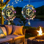 3D Wind Spinners Outdoor Flowing-Light Effect Metal Garden Decor, Highly Reflective Bird Deterrents for Outside, Mirrored Wind Sculptures to Scare Birds Away from Yard Patio Farm (Hummingbird-Silver)