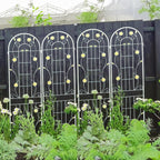 4 Pack Metal Garden Trellis 71" H Cream White Garden Fence Rustproof Trellis for Climbing Plants Support Roses Flower Outdoor Lawn, White 6FT