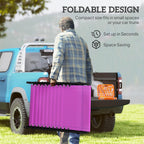 Outsunny Folding Chaise Lounge Chair Outdoor Mesh Seat Purple