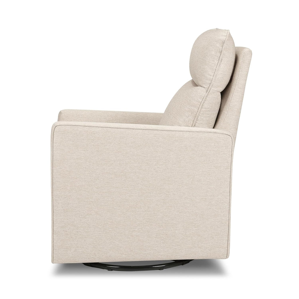 Davinci Gabby Pillowback Swivel Glider in Beach, Greenguard Gold & CertiPUR-US Certified