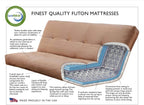Queen Size Phoenix Espresso Frame w/ 7 Inch Mattress Microfiber Suede Futon Set Wood Sofa Beds (Black Matt, Frame Only (Queen Size))