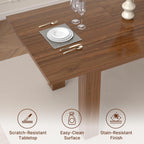 Miereirl 9-Piece Farmhouse Extendable Dining Table Set with 8 Chairs, Adjustable Length Rectangular Dining Room Furniture, Space-Saving Expandable Kitchen Dining Set (Walnut Table+8 Brown Chairs)