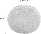 ARTPLAN Round Knit Pouf Hand Knitted,Outdoor Ottoman Foot Rest,Boho Home Decor for Living Room-Bedroom
