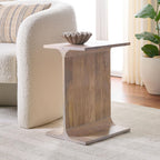 SAFAVIEH Home Collection - Wilfredo White Washed Solid Wood Accent Table, Scandinavian C-Shape Side Table, Fully Assembled (ACC3261A)