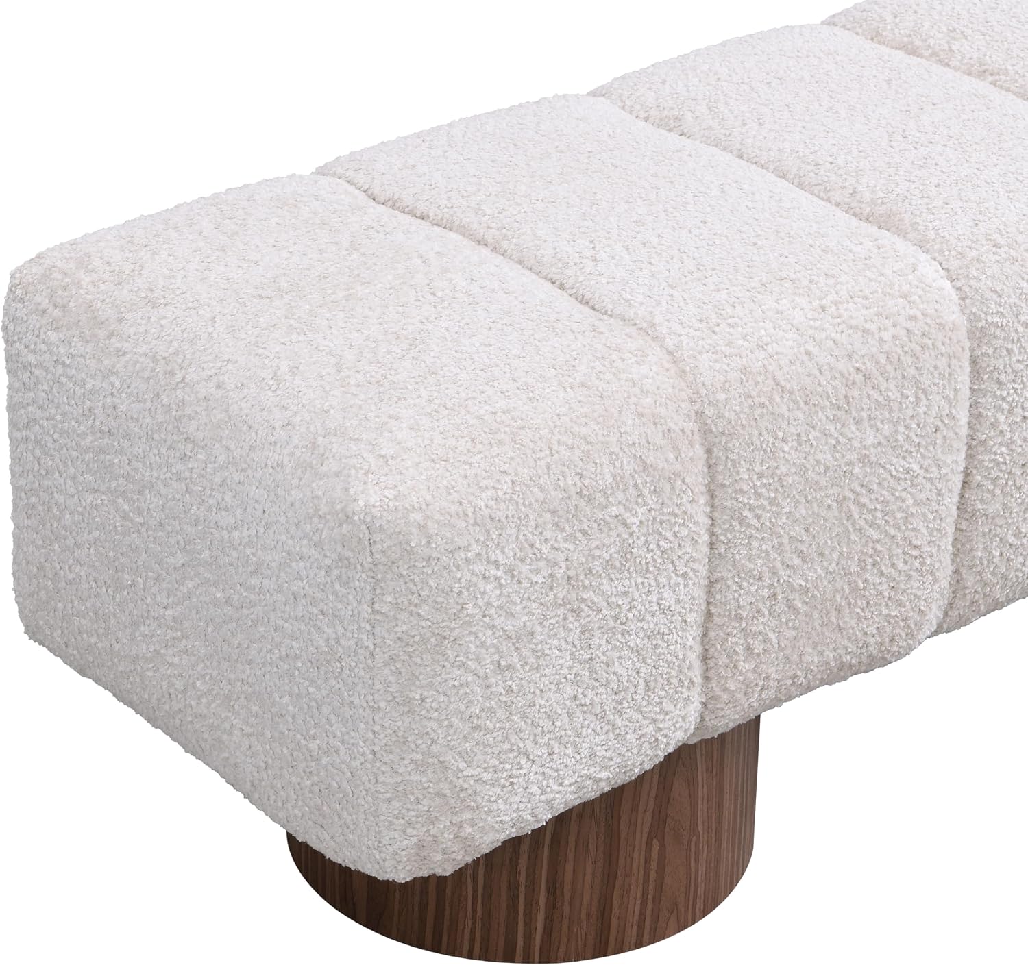 Christopher Knight Home Manila 64" Upholstered Ottoman Bench, Rectangular Dining Seat, Spacious Seating, Long Footstool, Boucle Dining Bench for Living Room Dining Room, No Assembly Needed, Beige