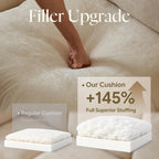 Modular Sectional Couch Chenille Fabric Upholstery Washable Sofa with Side Pocket No Tool Assembly Cloud Seating Comfort Couches for Livingroom Apartment - Beige 3 Seater with Ottoman 94"