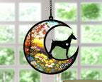 Personalized Dog Memorial, Custom Name Doberman Pinscher Cropped Ears Dog Christmas Ornament, Custom Breeds, Pet Loss Light Catcher, Gifts for Lovers Loss of Pet Sympathy on Mothers Day Christmas