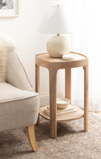 Kate and Laurel Tierney Modern Square Wood Side Table, 16 x 16 x 24, Light Natural, Transitional Decorative Two-Tier End Table for Use as a Bedroom Nightstand or Living Room Plant Stand