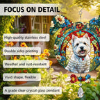 West Highland Dog Ears Wind Spinner, West Highland Wind Spinner Hanging for Yard and Garden V02