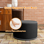 Outdoor Ottomans for Patio Pouf Waterproof Fade-Resistant Ottoman Foot Rest for Outdoor - Ottoman Chair Filled with High-Density All-in-One Foam, 20" D x 14" H Inches (Black, Round)
