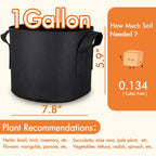 Gardzen 10-Pack 1 Gallon Grow Bags, Aeration Fabric Pots with Handles, Heavy Duty Cloth Pots for Plants