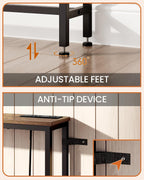 CHOEZON 78.7'' Narrow Console Table with Power Outlet 7.1" Skinny Sofa Table, Long Behind Couch Table with Charging Station, Entryway Table for Hallway, Living Room Rustic Brown and Black TXG20UBF