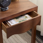 SAFAVIEH Home Collection - Kannie Dark Oak Accent Table, 1 Drawer Side Table, Scalloped Apron Detail, Fully Assembled (ACC6614A)