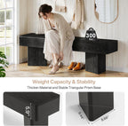 Tribesigns Black Entryway Bench, 47.24" Modern Shoe Bench with Sturdy Bases, Wooden Indoor Bench for Entry Way, Living Room, Bedroom