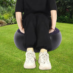 Inflatable Ottoman, Portable Outdoor Camping Chair Sofa Inflatable Flocking Stool Footrest, Flexible Foot Stools for Car, Living Room, Office, Patios or Small Apartment