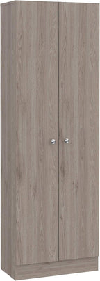 Multistorage Kitchen Pantry 70,8 inches H with Five Interior Shelves, Light Grey White