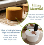 Thgonwid Round Ottoman Pouf, Plush Corduroy Foot Stool with High-Density Memory Foam, 3-in-1 Footrest Extra Seating Side Table for Living Room Bedroom Home Decor, 20 x 14 Inch, Gold Yellow