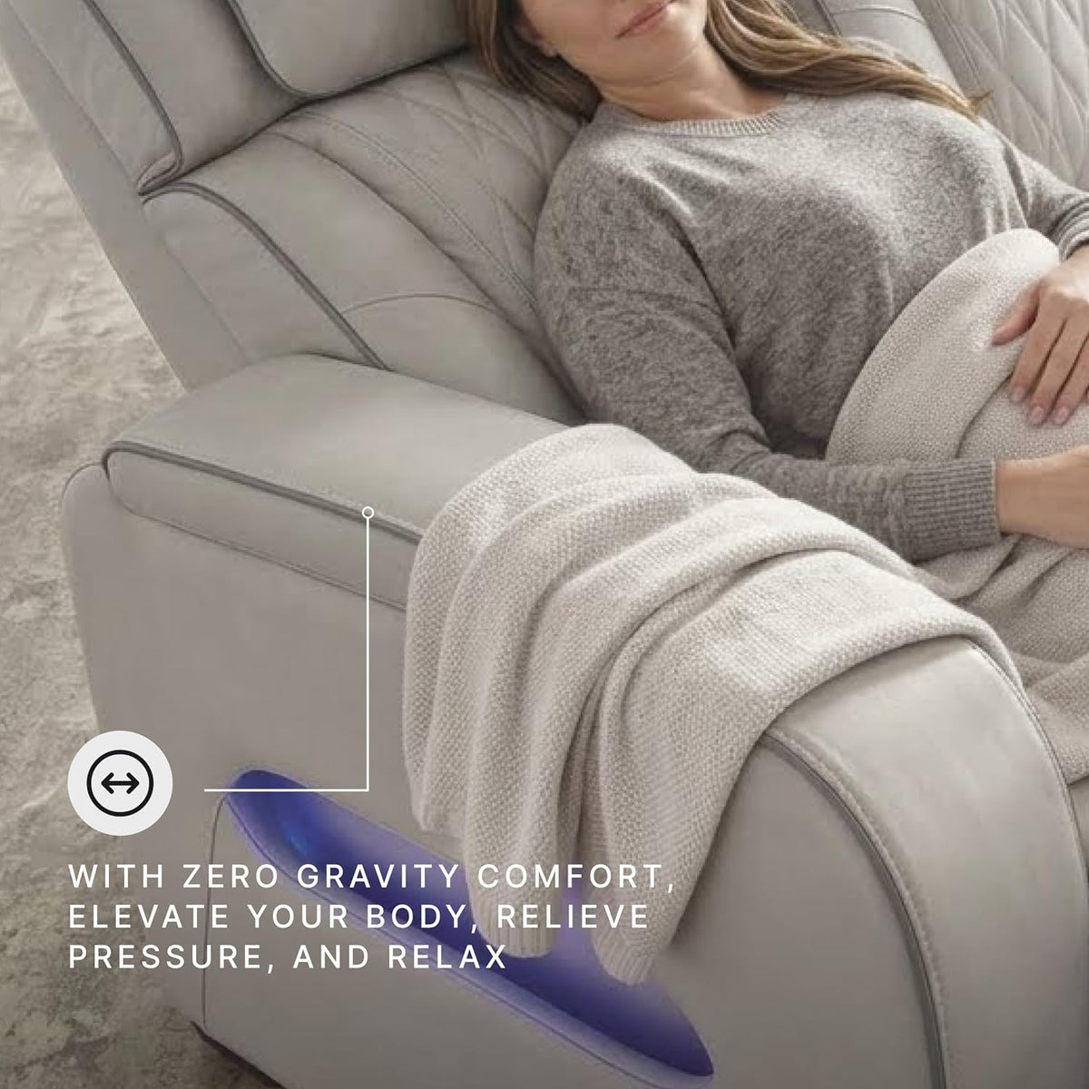 Signature Design by Ashley 3-Seat Power Reclining Sofa, Heat, Massage, Gray | Combination of leather and faux leather, Air massage, Heated seats, Drop-down table, Zero gravity, Boyington