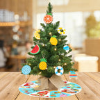 15 Inch Mini Summer Tree Skirt 4th of July Patriotics Tree Skirt Double Sided Print Mat Independence Day Holiday Party Supplies Home Tabletop Christmas Tree Decoration
