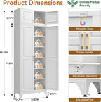 Polup 90" Pantry Cabinet, Tall Metal Storage Cabinet with Doors and Shelves